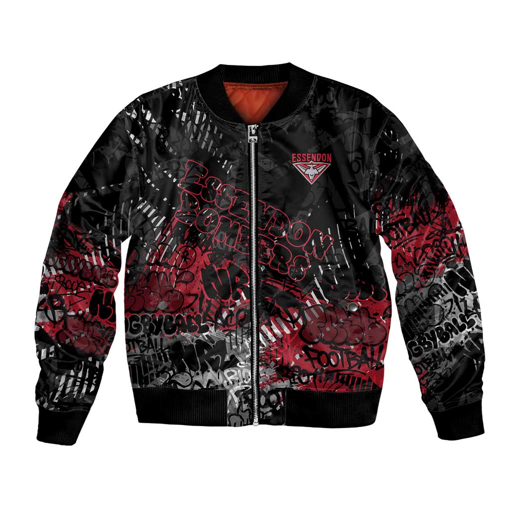 Essendon Bombers Bomber Jacket Urban Graffiti Street Art - Bold Abstract Spray Paint