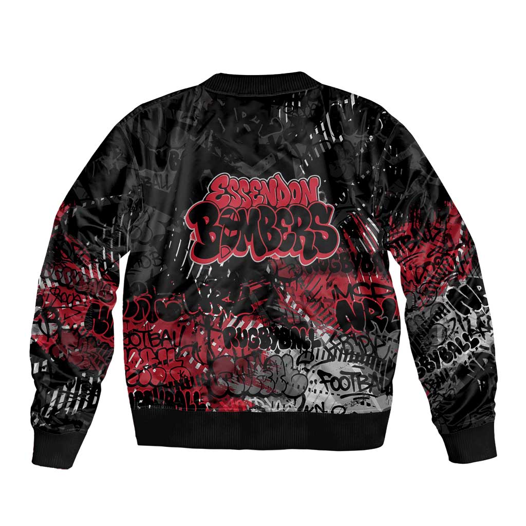 Essendon Bombers Bomber Jacket Urban Graffiti Street Art - Bold Abstract Spray Paint
