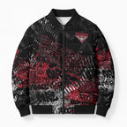 Essendon Bombers Bomber Puffer Jacket Urban Graffiti Street Art - Bold Abstract Spray Paint