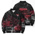 Essendon Bombers Bomber Puffer Jacket Urban Graffiti Street Art - Bold Abstract Spray Paint