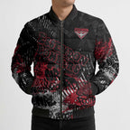 Essendon Bombers Bomber Puffer Jacket Urban Graffiti Street Art - Bold Abstract Spray Paint