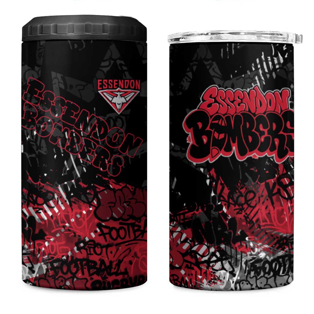 Essendon Bombers 4 in 1 Can Cooler Tumbler Urban Graffiti Street Art - Bold Abstract Spray Paint