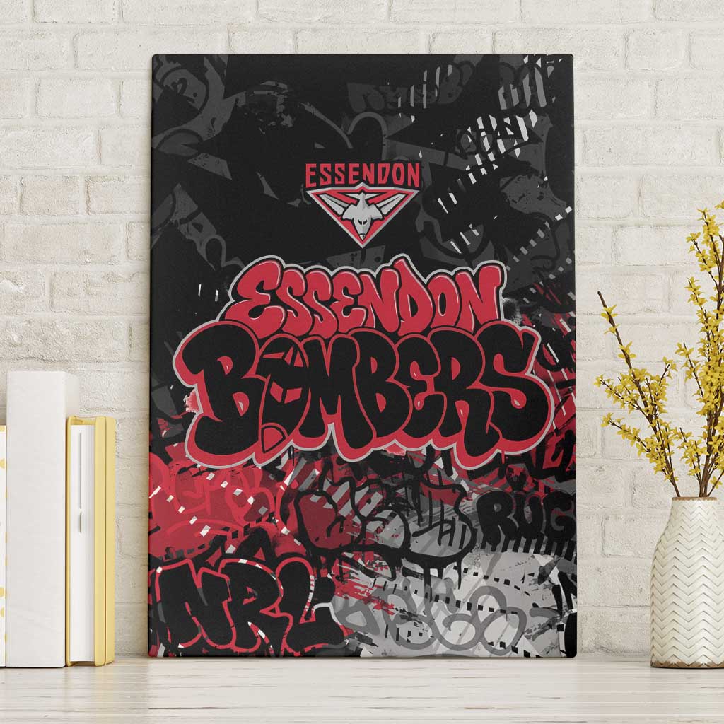 Essendon Bombers Canvas Wall Art Urban Graffiti Street Art - Bold Abstract Spray Paint