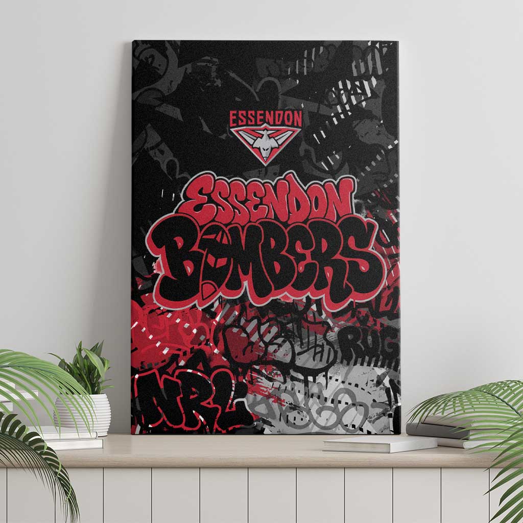 Essendon Bombers Canvas Wall Art Urban Graffiti Street Art - Bold Abstract Spray Paint