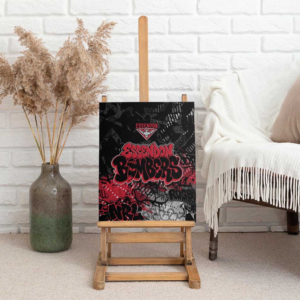 Essendon Bombers Canvas Wall Art Urban Graffiti Street Art - Bold Abstract Spray Paint