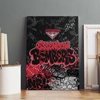 Essendon Bombers Canvas Wall Art Urban Graffiti Street Art - Bold Abstract Spray Paint