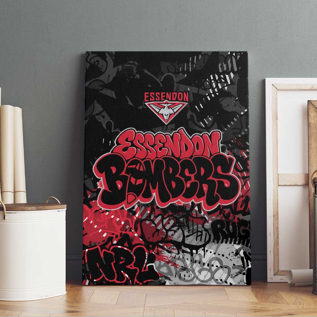 Essendon Bombers Canvas Wall Art Urban Graffiti Street Art - Bold Abstract Spray Paint