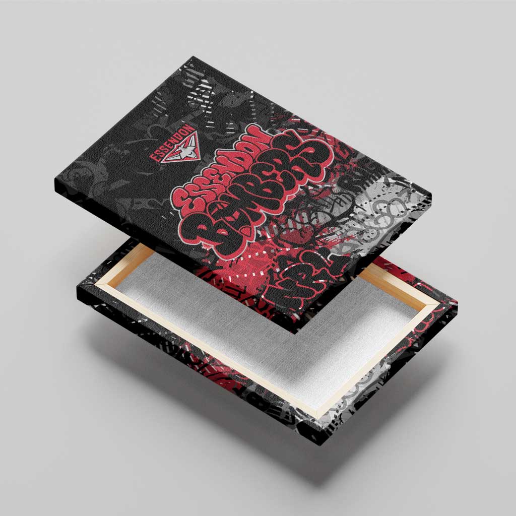 Essendon Bombers Canvas Wall Art Urban Graffiti Street Art - Bold Abstract Spray Paint