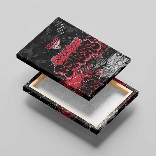 Essendon Bombers Canvas Wall Art Urban Graffiti Street Art - Bold Abstract Spray Paint