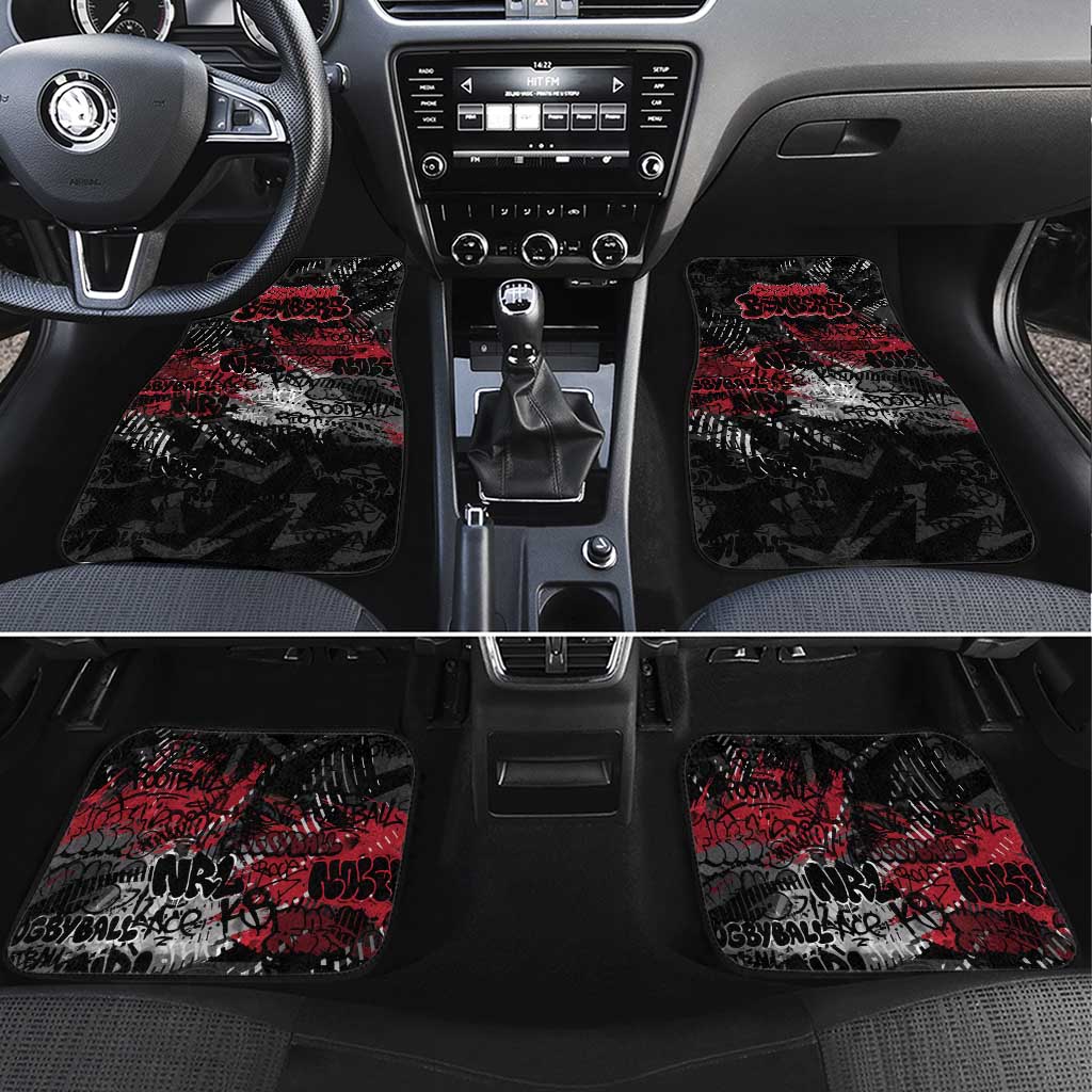 Essendon Bombers Car Mats Urban Graffiti Street Art - Bold Abstract Spray Paint