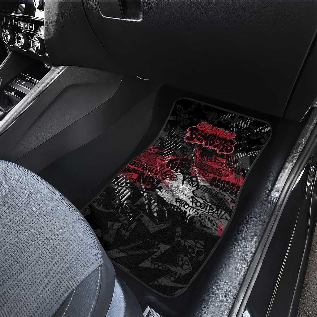 Essendon Bombers Car Mats Urban Graffiti Street Art - Bold Abstract Spray Paint