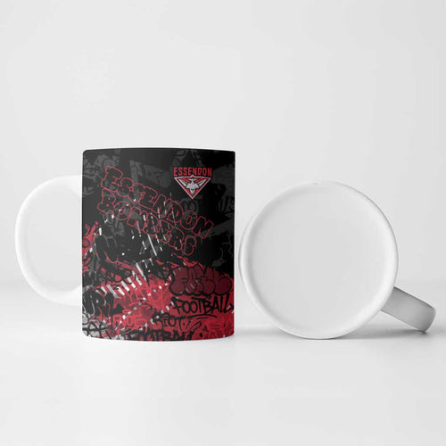 Essendon Bombers Ceramic Mug Urban Graffiti Street Art - Bold Abstract Spray Paint