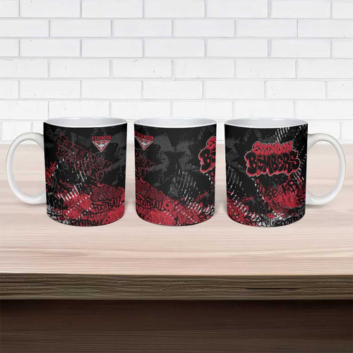 Essendon Bombers Ceramic Mug Urban Graffiti Street Art - Bold Abstract Spray Paint