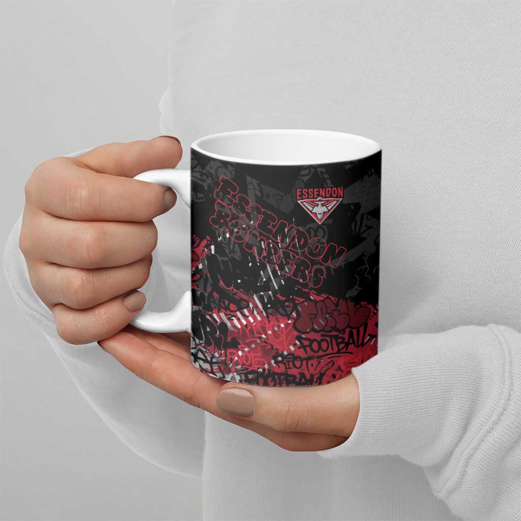 Essendon Bombers Ceramic Mug Urban Graffiti Street Art - Bold Abstract Spray Paint