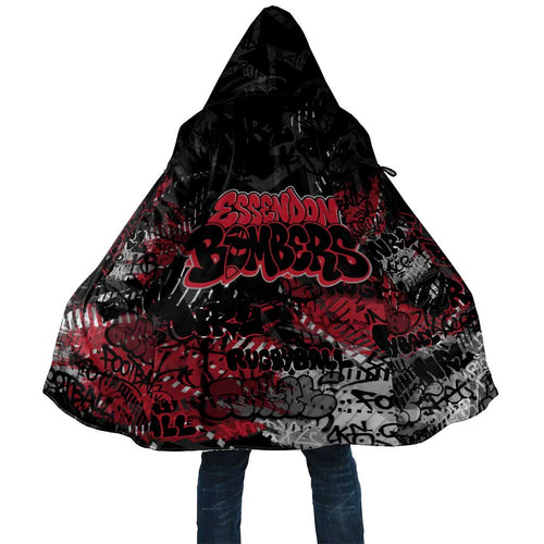 Essendon Bombers Cloak Urban Graffiti Street Art - Bold Abstract Spray Paint