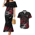 Essendon Bombers Couples Matching Mermaid Dress and Hawaiian Shirt Urban Graffiti Street Art - Bold Abstract Spray Paint