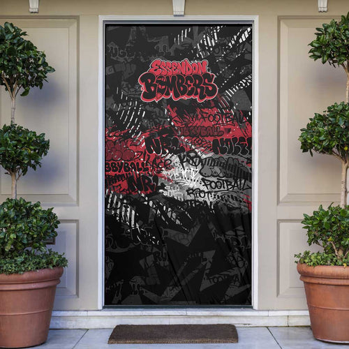 Essendon Bombers Door Cover Urban Graffiti Street Art - Bold Abstract Spray Paint