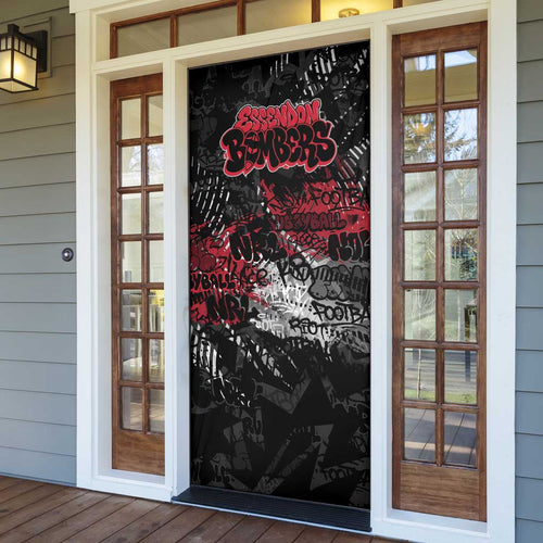 Essendon Bombers Door Cover Urban Graffiti Street Art - Bold Abstract Spray Paint