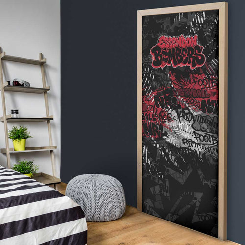 Essendon Bombers Door Cover Urban Graffiti Street Art - Bold Abstract Spray Paint