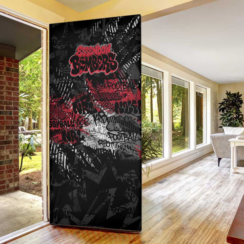 Essendon Bombers Door Cover Urban Graffiti Street Art - Bold Abstract Spray Paint