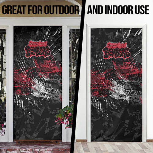 Essendon Bombers Door Cover Urban Graffiti Street Art - Bold Abstract Spray Paint