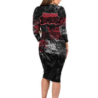 Essendon Bombers Family Matching Long Sleeve Bodycon Dress and Hawaiian Shirt Urban Graffiti Street Art - Bold Abstract Spray Paint