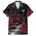 Essendon Bombers Family Matching Off The Shoulder Long Sleeve Dress and Hawaiian Shirt Urban Graffiti Street Art - Bold Abstract Spray Paint
