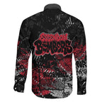 Essendon Bombers Family Matching Off The Shoulder Long Sleeve Dress and Hawaiian Shirt Urban Graffiti Street Art - Bold Abstract Spray Paint