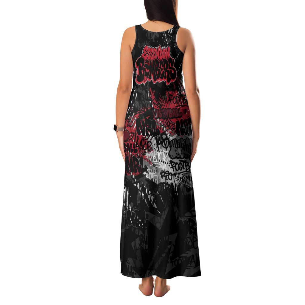 Essendon Bombers Family Matching Tank Maxi Dress and Hawaiian Shirt Urban Graffiti Street Art - Bold Abstract Spray Paint