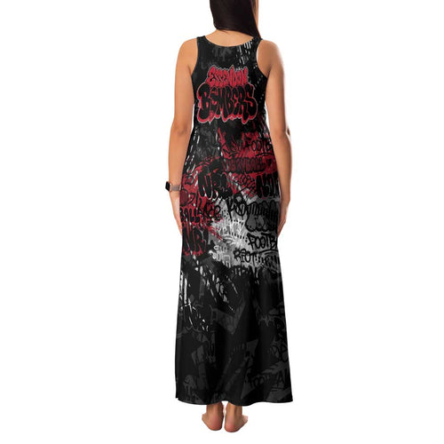 Essendon Bombers Family Matching Tank Maxi Dress and Hawaiian Shirt Urban Graffiti Street Art - Bold Abstract Spray Paint