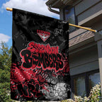 Essendon Bombers Garden Flag Urban Graffiti Street Art - Bold Abstract Spray Paint