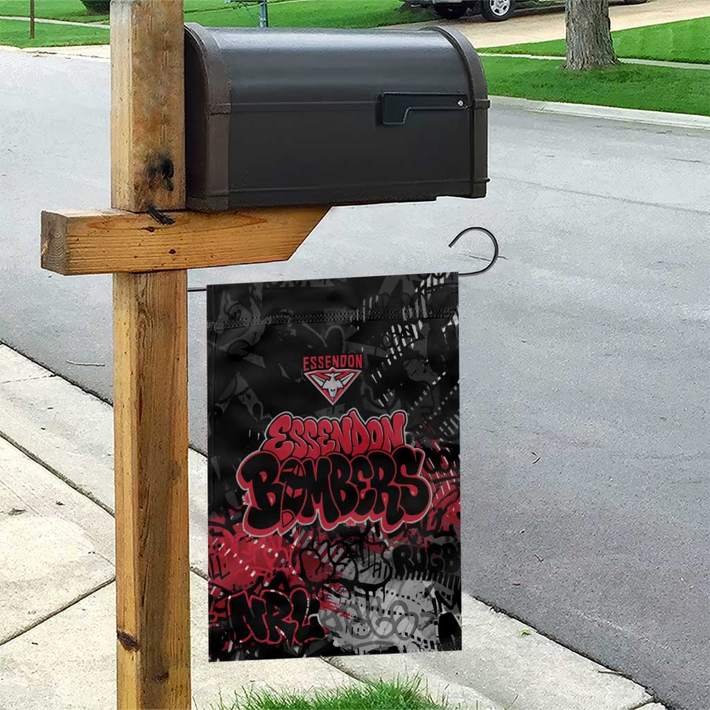 Essendon Bombers Garden Flag Urban Graffiti Street Art - Bold Abstract Spray Paint