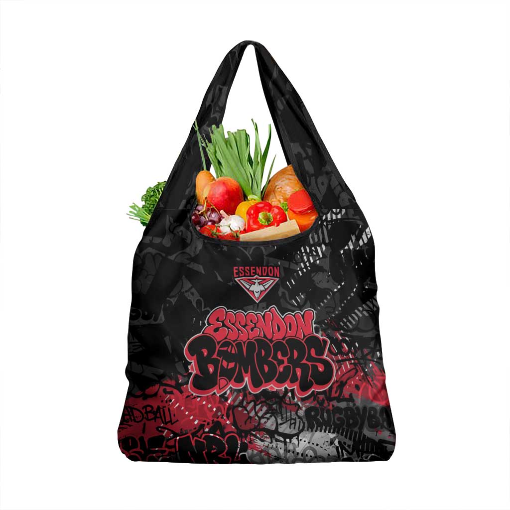 Essendon Bombers Grocery Bag Urban Graffiti Street Art - Bold Abstract Spray Paint