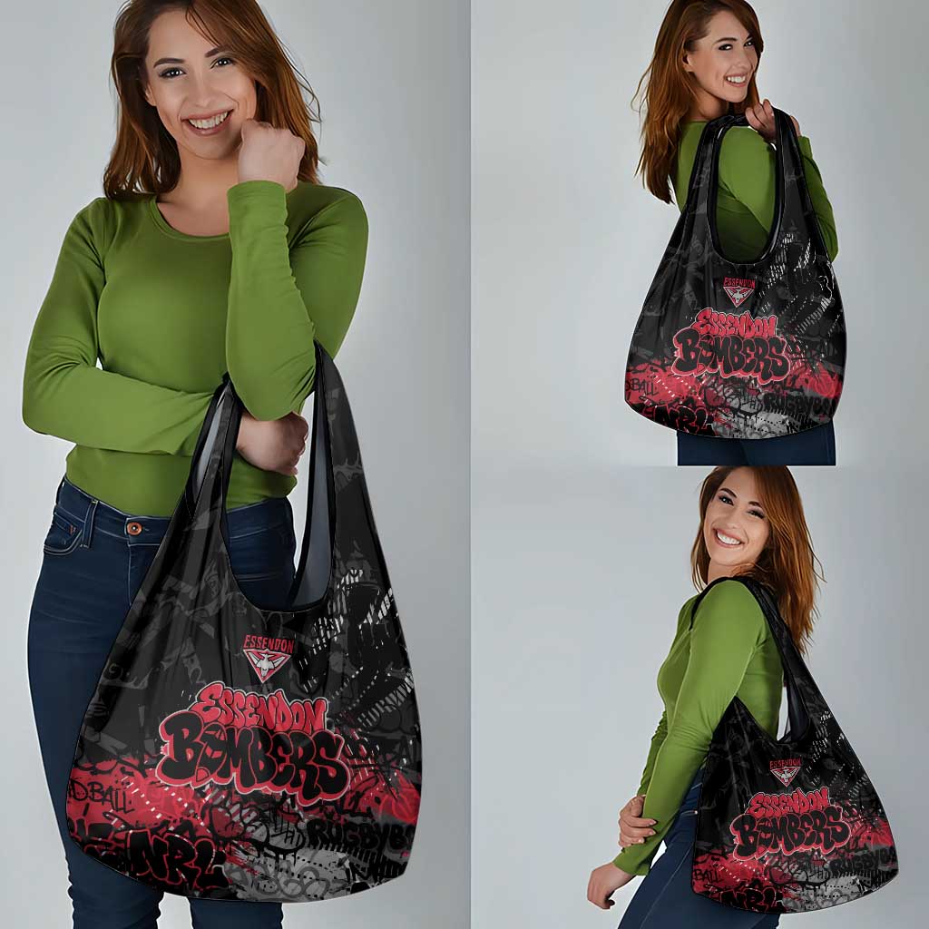 Essendon Bombers Grocery Bag Urban Graffiti Street Art - Bold Abstract Spray Paint