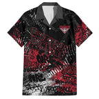 Essendon Bombers Hawaiian Shirt Urban Graffiti Street Art - Bold Abstract Spray Paint