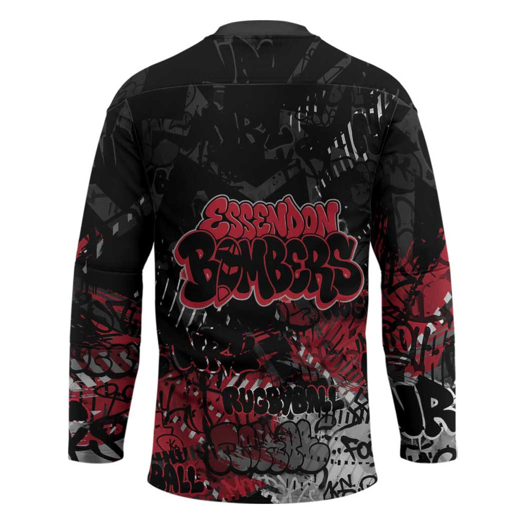 Essendon Bombers Hockey Jersey Urban Graffiti Street Art - Bold Abstract Spray Paint