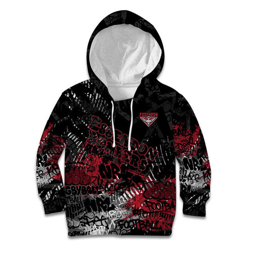 Essendon Bombers Kid Hoodie Urban Graffiti Street Art - Bold Abstract Spray Paint