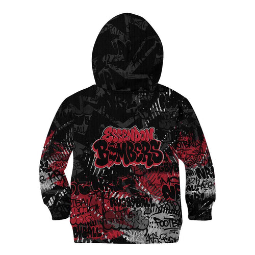 Essendon Bombers Kid Hoodie Urban Graffiti Street Art - Bold Abstract Spray Paint