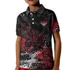 Essendon Bombers Kid Polo Shirt Urban Graffiti Street Art - Bold Abstract Spray Paint
