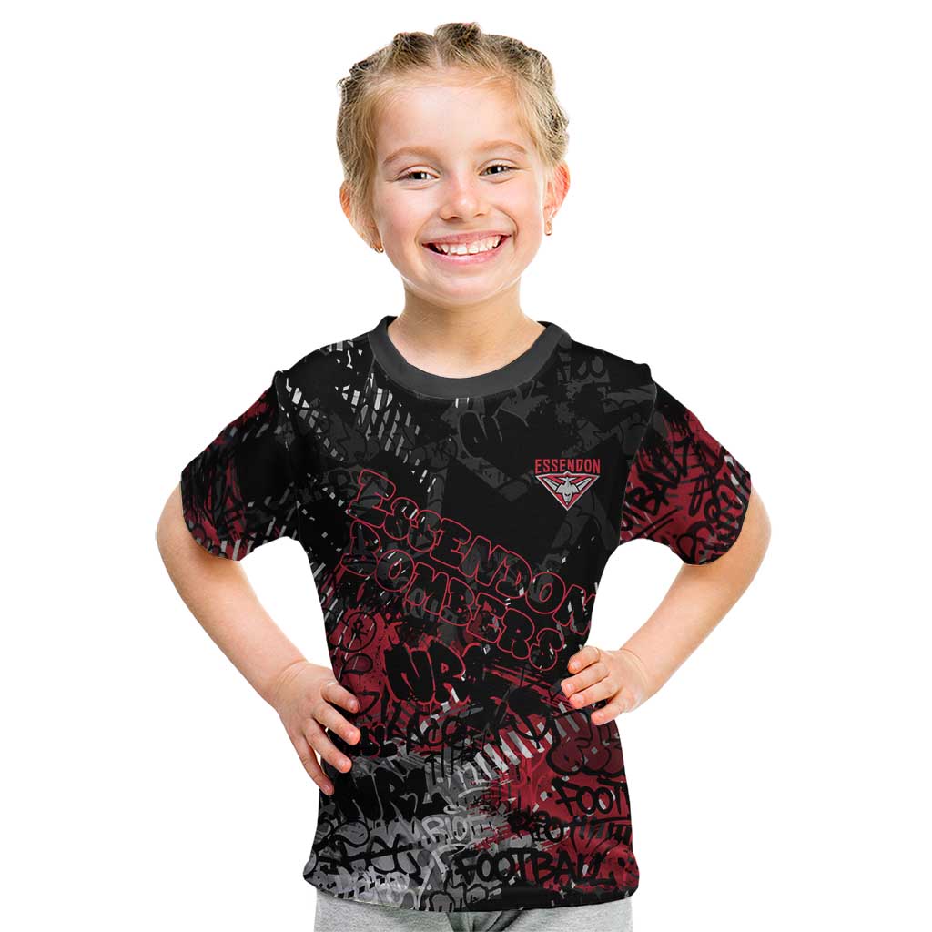 Essendon Bombers Kid T Shirt Urban Graffiti Street Art - Bold Abstract Spray Paint