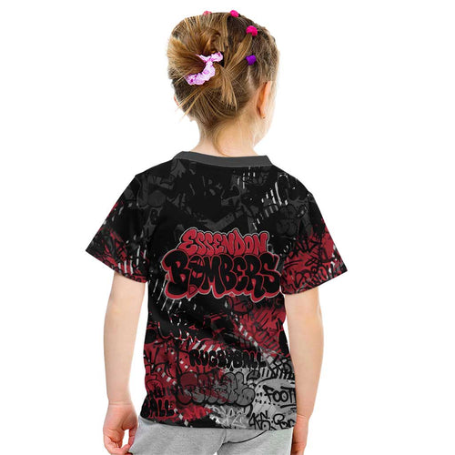 Essendon Bombers Kid T Shirt Urban Graffiti Street Art - Bold Abstract Spray Paint