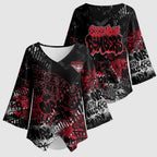 Essendon Bombers Kimono Sleeve Blouse Urban Graffiti Street Art - Bold Abstract Spray Paint