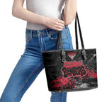Essendon Bombers Leather Tote Bag Urban Graffiti Street Art - Bold Abstract Spray Paint