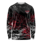 Essendon Bombers Long Sleeve Shirt Urban Graffiti Street Art - Bold Abstract Spray Paint