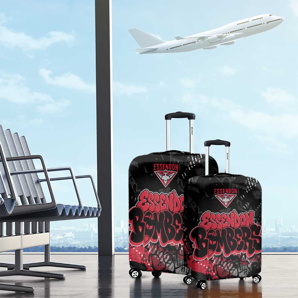 Essendon Bombers Luggage Cover Urban Graffiti Street Art - Bold Abstract Spray Paint