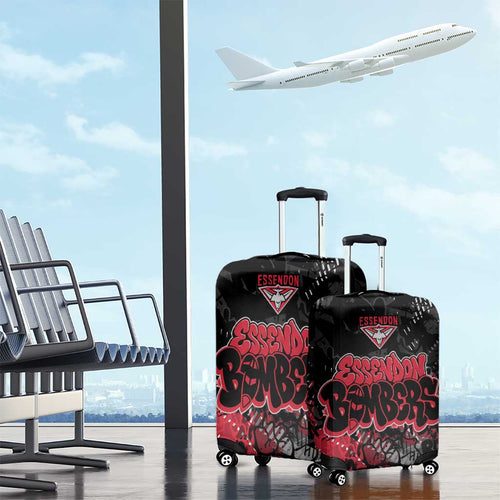 Essendon Bombers Luggage Cover Urban Graffiti Street Art - Bold Abstract Spray Paint