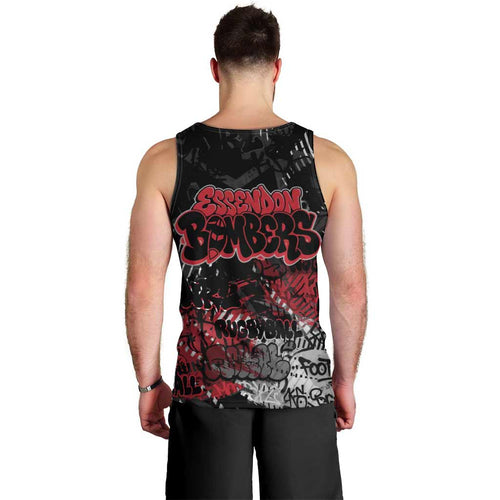 Essendon Bombers Men Tank Top Urban Graffiti Street Art - Bold Abstract Spray Paint