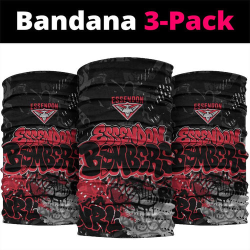 Essendon Bombers Neck Gaiter Urban Graffiti Street Art - Bold Abstract Spray Paint