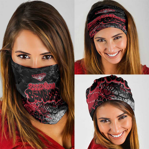 Essendon Bombers Neck Gaiter Urban Graffiti Street Art - Bold Abstract Spray Paint