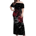 Essendon Bombers Off Shoulder Maxi Dress Urban Graffiti Street Art - Bold Abstract Spray Paint